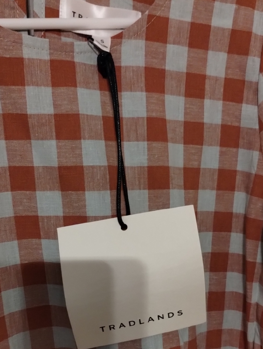 Tradlands NWT Linen Chalet Tiered Dress Misty Blue Gingham S - Picture 8 of 10